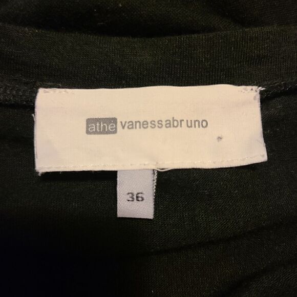 Athe Vanessa Bruno Flutter Sleeve Black Dress - Picture 3 of 8